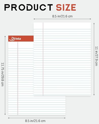 Notepads 8.5 x 11 Legal Pads Bulk, 24 Packs Wide Ruled White Paper, Micro Perforated 45 Sheets/90 Pages (70GSM) Letter Pad for Writing, Meeting, Classroom, Home, Office (Rainbow) in Saudi Arabia