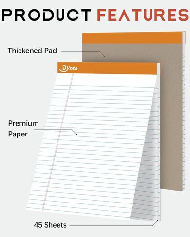 Notepads 8.5 x 11 Legal Pads Bulk, 24 Packs Wide Ruled White Paper, Micro Perforated 45 Sheets/90 Pages (70GSM) Letter Pad for Writing, Meeting, Classroom, Home, Office (Rainbow) in Saudi Arabia