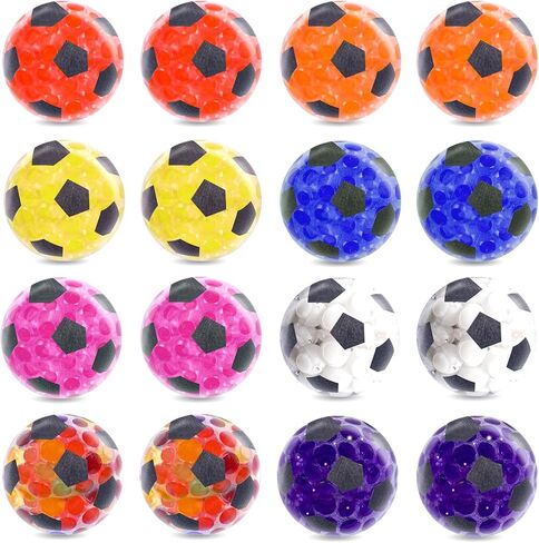 MCPINKY Mini Stress Balls, Colorful Soccer Stress Ball, Soccer Party Favors,Squeeze Stress Balls for Classroom Prizes, 16 PCS in Kuwait