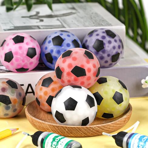MCPINKY Mini Stress Balls, Colorful Soccer Stress Ball, Soccer Party Favors,Squeeze Stress Balls for Classroom Prizes, 16 PCS in Kuwait