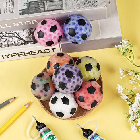 MCPINKY Mini Stress Balls, Colorful Soccer Stress Ball, Soccer Party Favors,Squeeze Stress Balls for Classroom Prizes, 16 PCS in Kuwait
