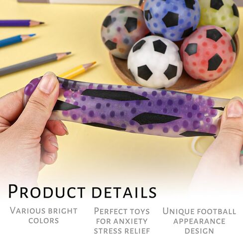 MCPINKY Mini Stress Balls, Colorful Soccer Stress Ball, Soccer Party Favors,Squeeze Stress Balls for Classroom Prizes, 16 PCS in Kuwait