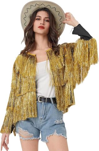 MISI CHAO Thin Tinsel Jacket with Loose Fit Extra Dense Multilayer Tinsel Coat for Festival Carnival in Saudi Arabia
