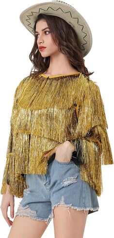 MISI CHAO Thin Tinsel Jacket with Loose Fit Extra Dense Multilayer Tinsel Coat for Festival Carnival in Saudi Arabia