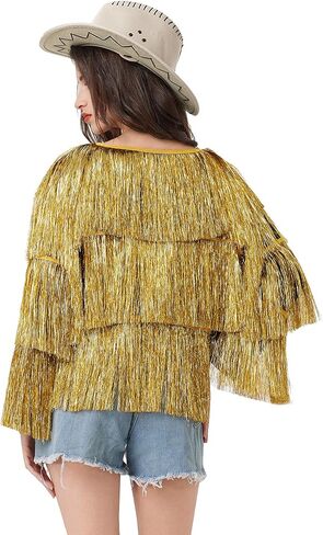 MISI CHAO Thin Tinsel Jacket with Loose Fit Extra Dense Multilayer Tinsel Coat for Festival Carnival in Saudi Arabia