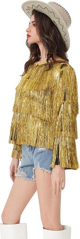 MISI CHAO Thin Tinsel Jacket with Loose Fit Extra Dense Multilayer Tinsel Coat for Festival Carnival in Saudi Arabia