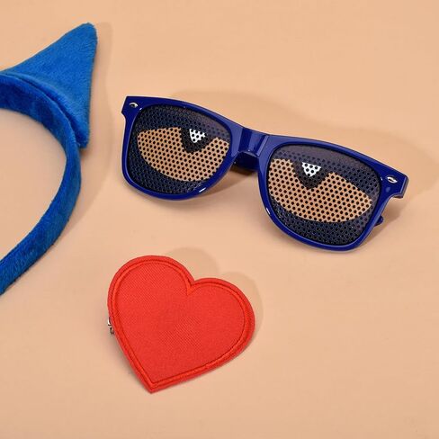 Merroyal Cat Ears Headband and Tail Set for Cosplay, Book Day Dress Up, Halloween Party, Blue in Kuwait