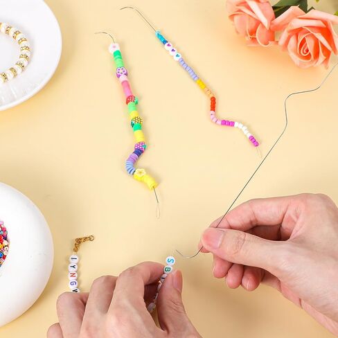 Giantree Bead Spinner Needles, 5 PCS 7.48 Inches Stainless Beading Needles for Bead Spinner, Ergonomic Arc Design Big Eye Curved Seed Beading Needles for Beading Bracelet Necklace Jewelry Making in Saudi Arabia