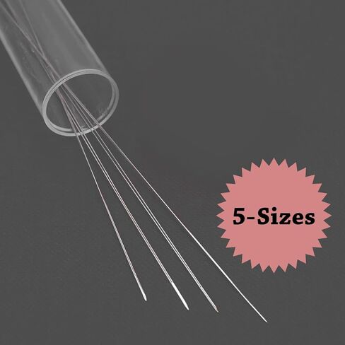 Bead Needle Stainless Steel Big Eye Sewing Needles for Sew Beads Jewellery Making Embroidery Art & Craft (5 Sizes) in Kuwait