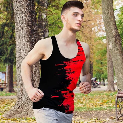 قمصان Sanatty للرجال Rave Tank Tops، جرافيك صيفي مضحك بدون أكمام، وطني، قمصان صيفية للشاطئ للرجال S - 3XL in Kuwait