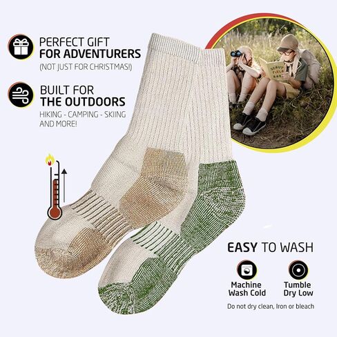 HOT FEET Cozy Wool Blend Kids Socks - Crew Winter Socks for Boys/Girls - 4 Pack in Kuwait