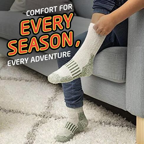 HOT FEET Cozy Wool Blend Kids Socks - Crew Winter Socks for Boys/Girls - 4 Pack in Kuwait