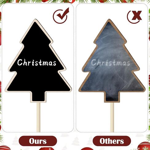 20 Pcs Christmas Mini Chalkboard Signs Small Chalk Board with Stand for Food Wooden Blackboard with Chalk Marker for Christmas Wedding Message Board (3.94 x 3.94 Inch,Ball) in Saudi Arabia
