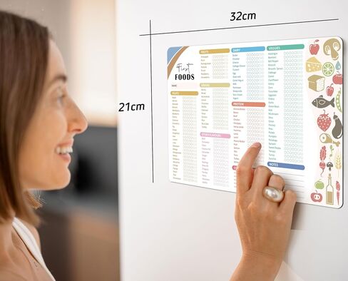 BIROYAL 12"x8" Baby First Food Tracker with Fridge Magnet, 127 Foods Before 1 Checklist Magnet, Reusable Daily Food Log, Magnetic Baby First Foods Chart/Checklist in Saudi Arabia