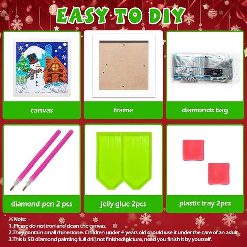 Labeol 5D Diamond Art Kit for Kids with Wooden Frame Art and Crafts for Kids Ages 6-8 - 10-12 Full Drill Painting by Number Kits Home Wall Decoration 6X6 inch (Tortoise) in Saudi Arabia