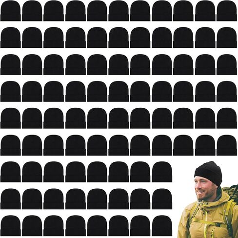300 Pcs Bulk Winter Beanie for Homeless Donation Unisex Beanie Hat Knitted Warm Skull Cap for Women Men in Kuwait