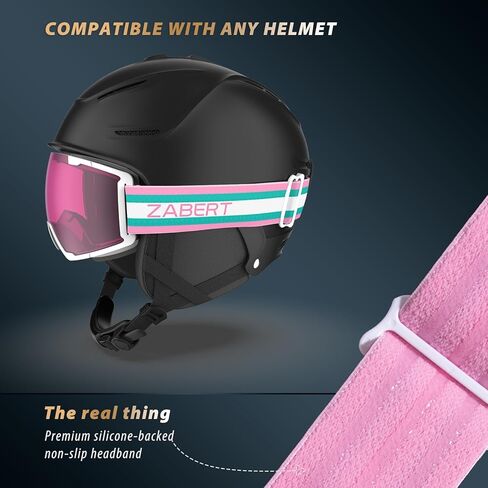 ZABERT Ski Snow Goggles for Men Women Youth, Over Glasses OTG Anti-fog 100% UV Protection Stylish Ultra HD Comfy in Saudi Arabia