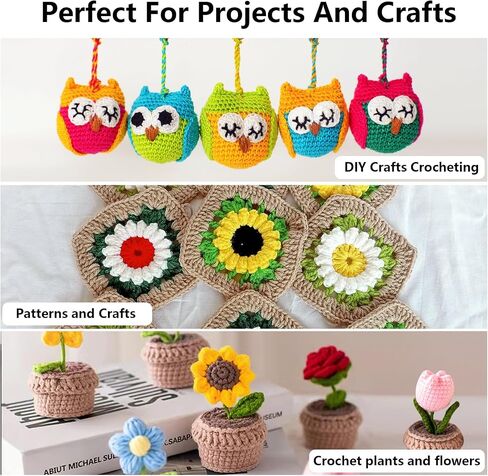 JC CRAFT 137-Piece Crochet Kit for Beginners Adults & Kids: 20 Vibrant Yarns, Ergonomic Hooks, Complete Supplies, Stylish Bag – Perfect Crochet Starter Kit, 1970 Yards of Yarn, Purple in Saudi Arabia