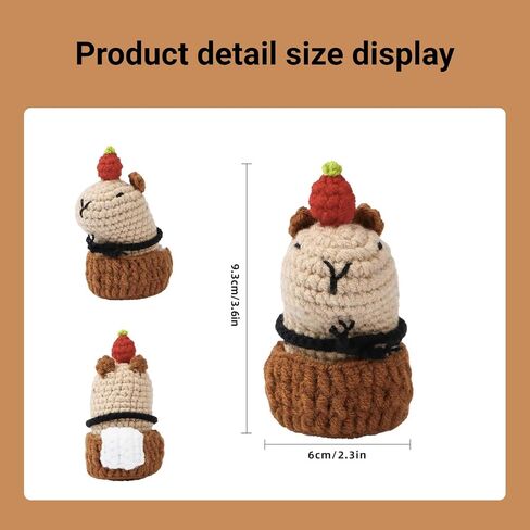 Hylvix Crochet kit for Beginners, Capybara Animals Crochet kit, Learn to Crochet, with Step by Step Video, for Adults Kids, for Gifts, with Tutorials and Yarns, Hook, Accessories (Capybara) in Saudi Arabia
