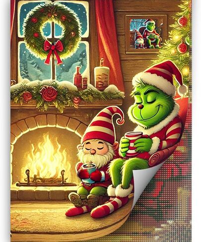 YOMEIA 5D Christmas Gnome and Friend Diamond Painting Kits for Adults&Beginner Full Drill Diamond Art Paint with Round Diamonds DIY Gem Painting Kit for Home Wall Decor in Saudi Arabia
