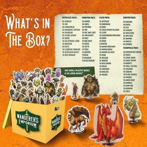 183x Hard Flat DND Miniatures with Bases | Dungeons and Dragons Starter Set 5e Mini Figures, Pawns, Standees, Tokens (DM Starter Set, 183, Miniatures) in Saudi Arabia