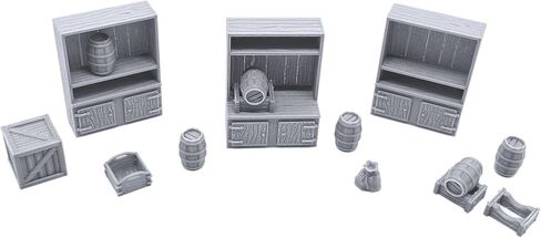 EnderToys Tavern Bar Furniture Set by EC3D, 3D Printed Tabletop RPG Scenery and Wargame Terrain 28mm Miniatures in Saudi Arabia