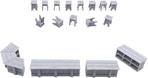 EnderToys Tavern Bar Furniture Set by EC3D, 3D Printed Tabletop RPG Scenery and Wargame Terrain 28mm Miniatures in Saudi Arabia