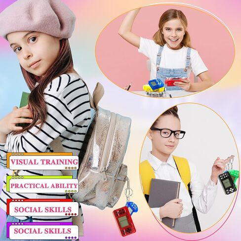 36 حزمة من سلسلة مفاتيح ألعاب الفيديو الصغيرة المربعة المحمولة لألعاب الفيديو للأطفال في أعياد الميلاد وحفلات ألعاب الفيديو المفضلة لحشو حقيبة جودي (نمط اللون 2) in Kuwait