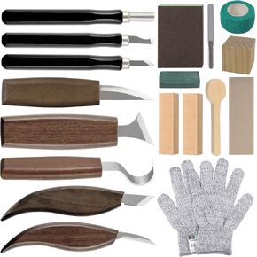 Wood Carving Tools, 19Pcs Wood Carving Kit, Wood Whittling Kit for Adults Children, DIY Wood Carving Knives Kit - Perfect for Beginners and Experts,Gifts for Dad from Daughter Son