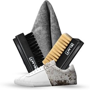 Blackline ELMT Shoe Brushes Kit with Shoe Polishing Cloth — Versatile for Sneakers, Mesh, Boot, Sheepskin, Leather, Suede