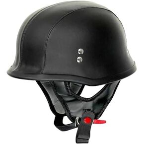 Outlaw T99 German Style Motorcycle Half Helmet for Men & Women DOT Approved - Adult Unisex Skull Cap for Bike Scooter Moped