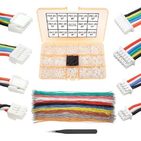 GH1.25 to PB1.25 Pre-Crimped Cables and Connectors Kit Compatible with JST GH 1.25mm and Molex PicoBlade 1.25mm for Pixhawk Cube 6C 6X Pixhawk4