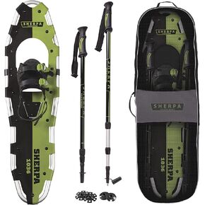 Yukon Charlie's Sherpa Snowshoe Kit, 10-inch x 36-inch, Includes Snowshoes, Trekking Poles and Travel Bag