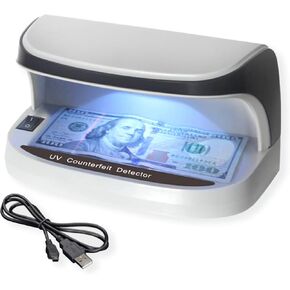 Counterfeit Money Detector – Portable and Energy-Efficient Money Counter Machine, Counterfeit Bill Detector, and Bill Checker Machine with LED UV Light for Money, Credit Cards and IDs
