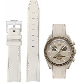 Watch Bands for Omega X Swatch Moonswatch Watch 20mm Curved Rubber Strap Silicone Watch Band Men Women Replacement Bracelet Omega MoonSwatch Speedmaster No Gap Strap