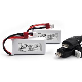 (2-Pack) 11.1V 1200mAh 30C Lipo Battery Deans T Plug for Wltoy Wl915 WL915-A High Speed Vehicle F1 Racing Boat Parts RC Battery Boat