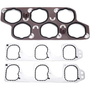 LIMICAR Engine Intake Gasket Set with Upper & Lower Intake Gaskets 12598158 Compatible with 2004-2011 Buick Lacrosse Rendezvous Cadillac CTS SRX STS Malibu Pontiac G6 G8 Saturn Aura 3.6L