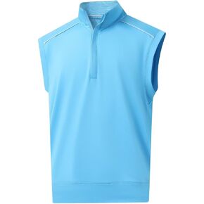 Rouen Mens Vests Outerwear Lightweight Moisture Wicking Midlayer Sleeveless Sports Golf Quarter Zip Pullover Mens Vest