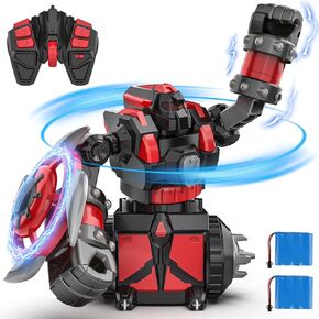 Remote Control Robots Toys Gifts for Boys 5-7 6 9 8 13 Age 360-Degree Rotating Robot Battling STEM Toys Dueling Robots Birthday Gift Ideas Present Kids (Black)