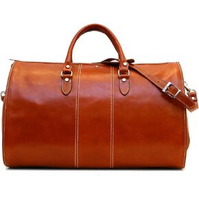 Floto Venezia Garment Duffle Travel Bag Suitcase in Brown Full Grain Leather