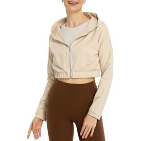 Women Cropped Hoodie Y2K Zip Up Hooded Sweatshirt Long Sleeve Crop Jacket Fall