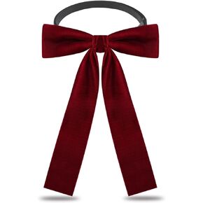 Western Tie, Black String Ties for Men Women, Pre-Tied Clip on Ribbon Colonel Bolo Velvet Bow Tie for Shirts Wedding