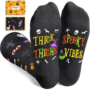 HAPPYPOP Halloween Socks Pumpkin Gifts - Halloween Gifts Kids Boys Girls, Pumpkin Spooky Socks for Teens Adult