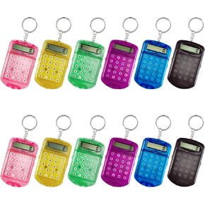 12Pcs Mini Calculator Keychain Portable Pocket Small Calculator,Suitable for Students at School and at Home