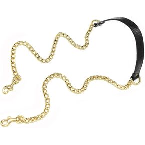 VanEnjoy Replacement Chain & Genuine Leather Shoulder Crossbody Strap (Black-silver Buckles)