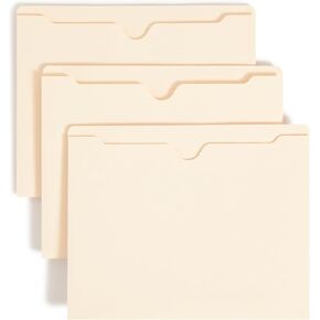 Smead File Jackets, 25 Count, Manila, Reinforced Straight-Cut Tabs, 1" Expansion, Letter Size (75517)