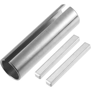 1 Set 3/4" to 7/8" Universal Crank Shaft Sleeve Adapter - Car Gas Engine Pulley Crank Shaft Sleeve Adapter with Step Key - Metal Silver Tone Item Replacement
