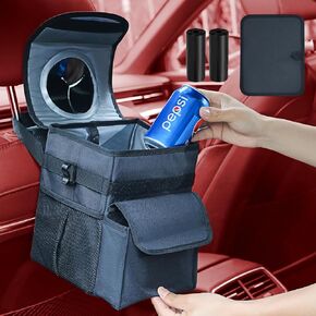 Car Trash Can with 50 Trash Bags, Car Interior Accessories, Suitable for Car, Home Office Trash Can, Waterproof Car Trash Can, Foldable Car Trash Can, Storage Multi-Purpose Trash Can