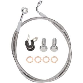 14" Ape Hanger Dyna Front Brake Line Black Vinyl Stainless Steel Braided Extended Brake Cable for 1996-2006 Dyna Super Glide/Wide Glide/Low Rider without ABS