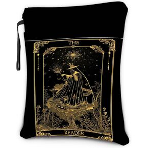 Tarot Book Sleeve with Zipper, Waterproof Book Cover, Washable Book Lover Gift for Teen Women Girl